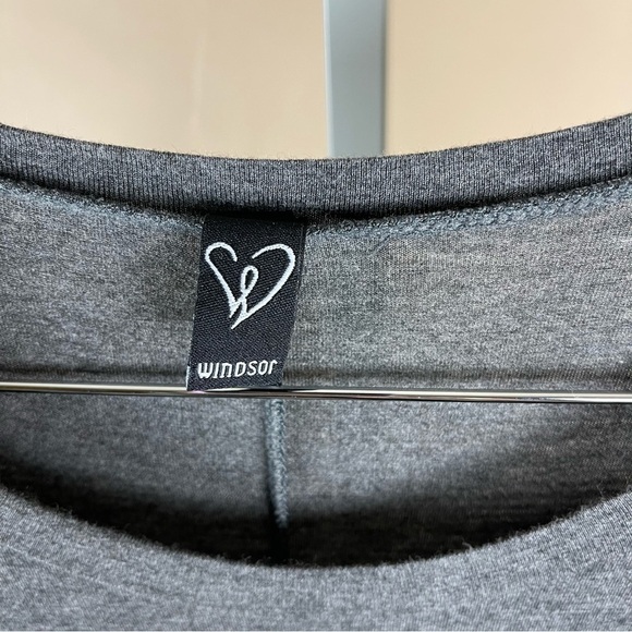 Windsor Womens Large Buttery Charcoal Grey Flowy Dress Pockets A Line Lagenlook - Picture 5 of 7